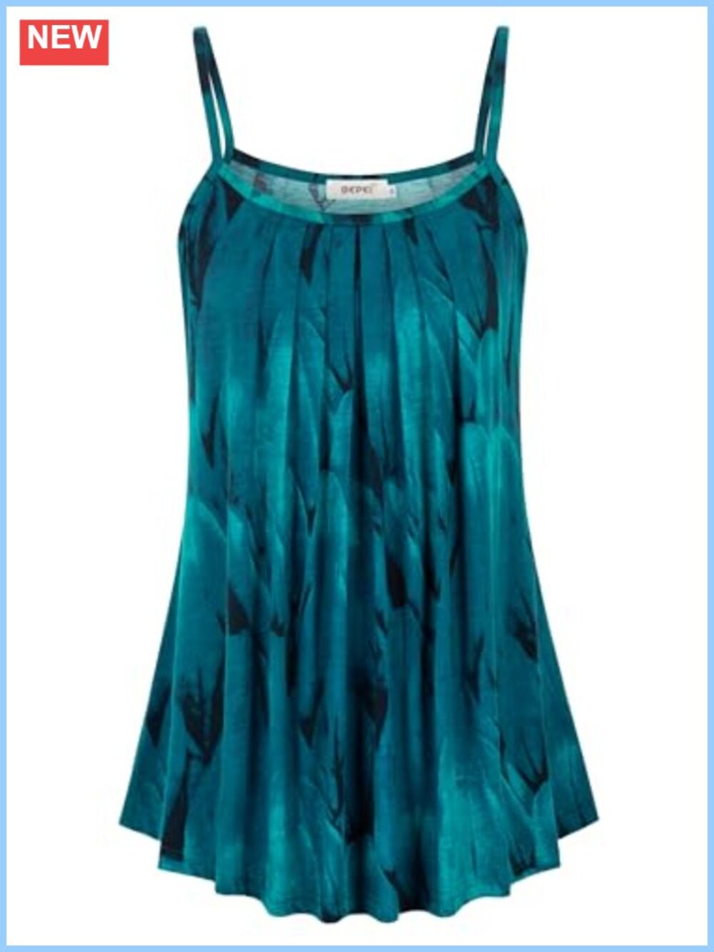 Women's Loose Pleated Flowy Sleeveless Camisole Tank Top Spaghetti Strap